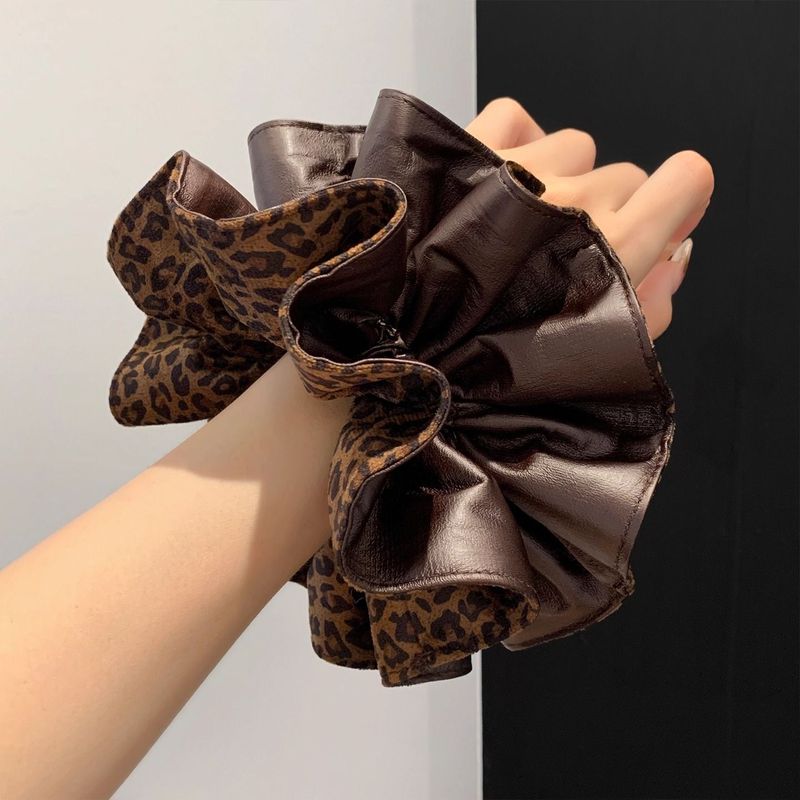 Leatherwork Pony - 1pc Korean-style brown leopard print leather