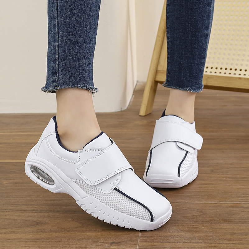 Leather Work Fabric - Professional Pure White Nursing Shoes Women