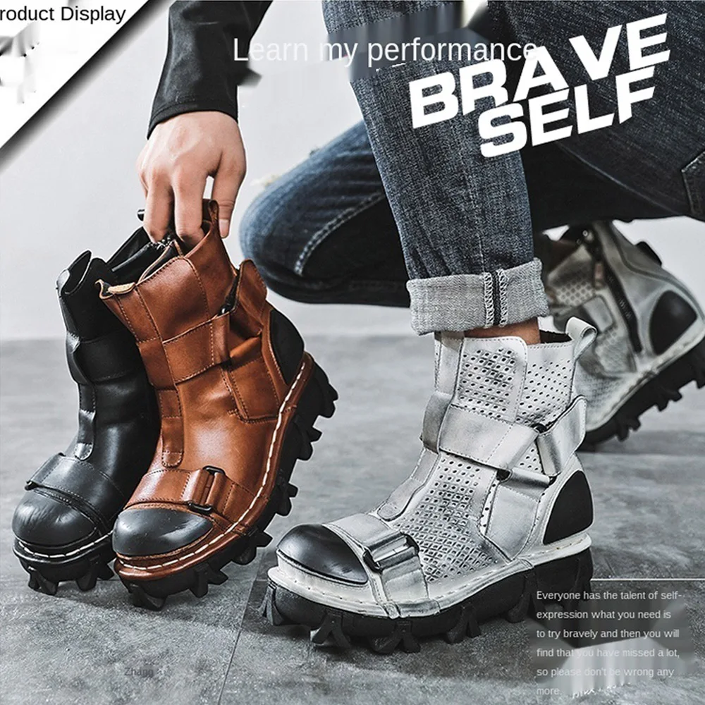 Men's Genuine Leather Motorcyc - Leather Work Fabric recension och pris