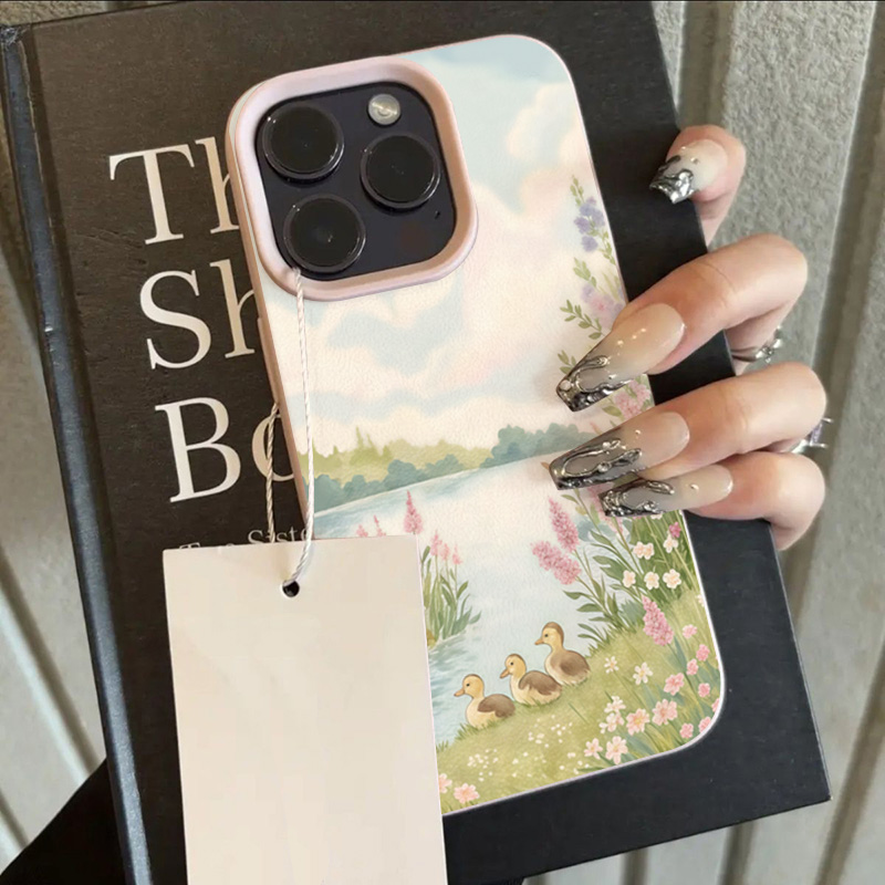 Cute Duck Pattern Phone Case F - Leatherwork Drawing recension och pris