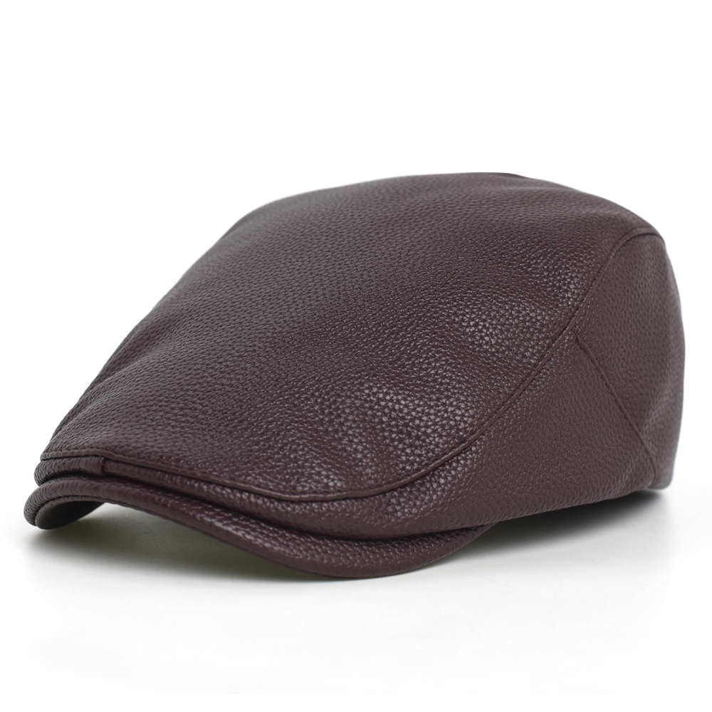 PU Newsboy Cap Men Women Autum - Leather Work Hat recension och pris