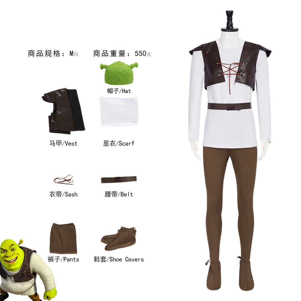 Shrek Cosplay Costumes Green H - Leather Work Hat recension och pris