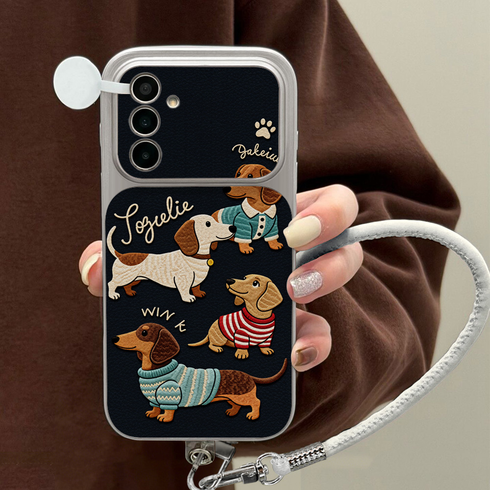 Cartoon Dachshund Phone Case F - Leatherwork Drawing recension och pris