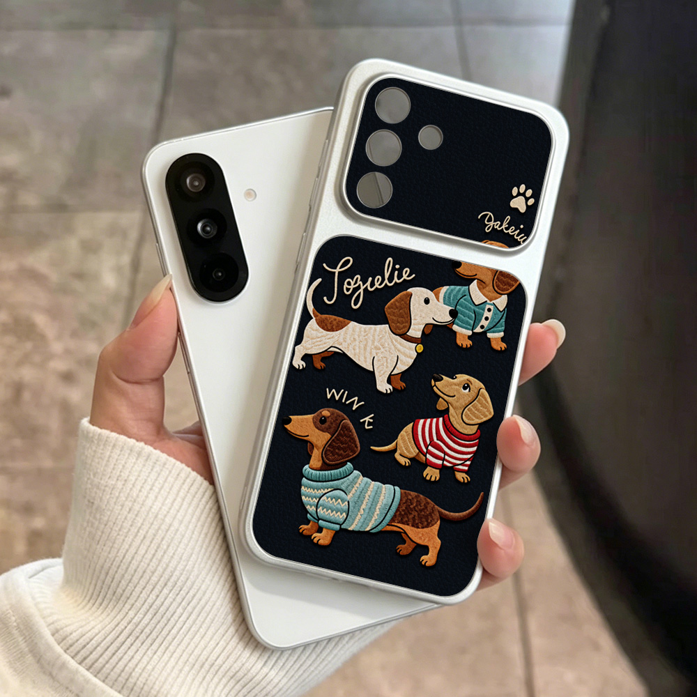 Cartoon Dachshund Phone Case F - Leatherwork Drawing recension och pris