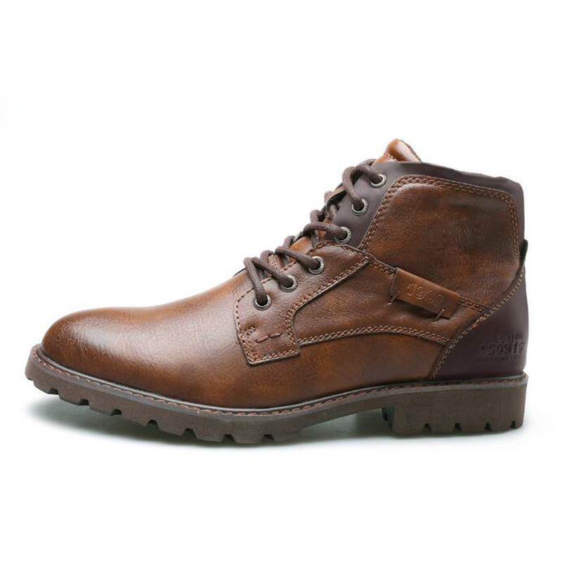 Leather Men Ankle Boots Plus S - Leather Work Fabric recension och pris