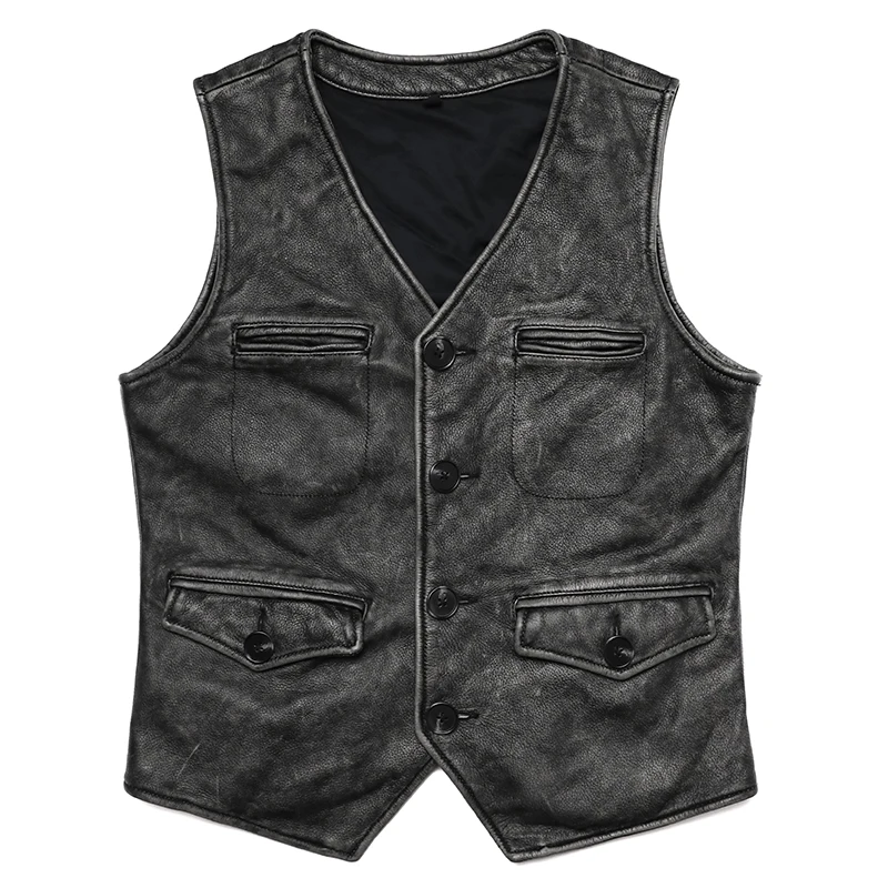 New Gery Vintage Genuine Leath - Leather Work Vest For Men recension och pris