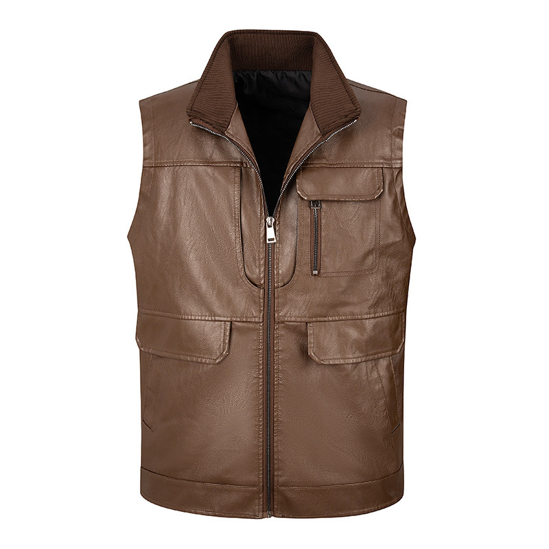 Men's leather vest, thin stand - Leather Work Vest For Men recension och pris