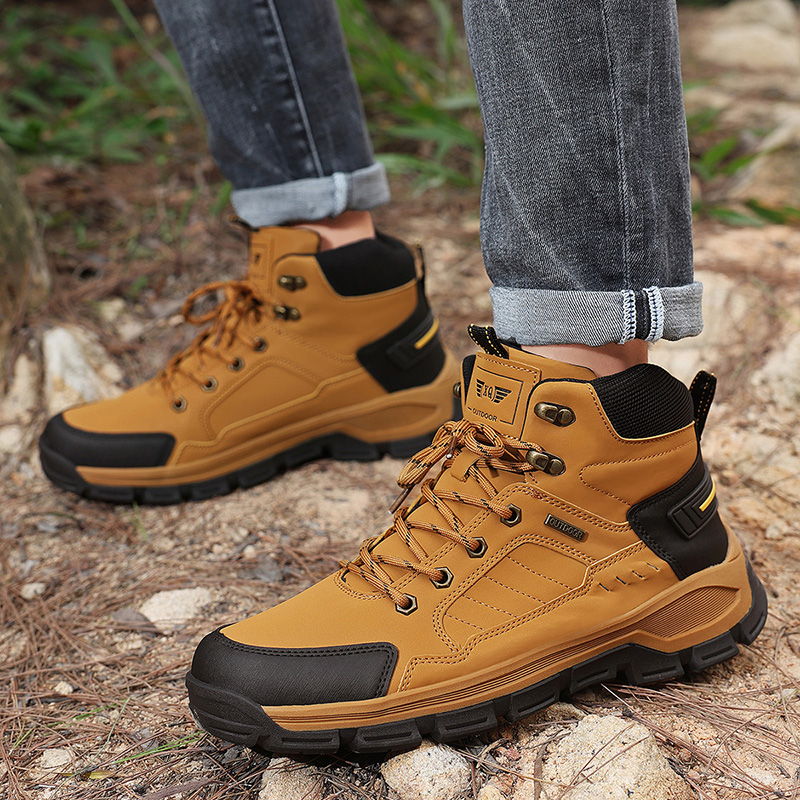 New Autumn Men's Boots Fashion - Leather Work Fabric recension och pris
