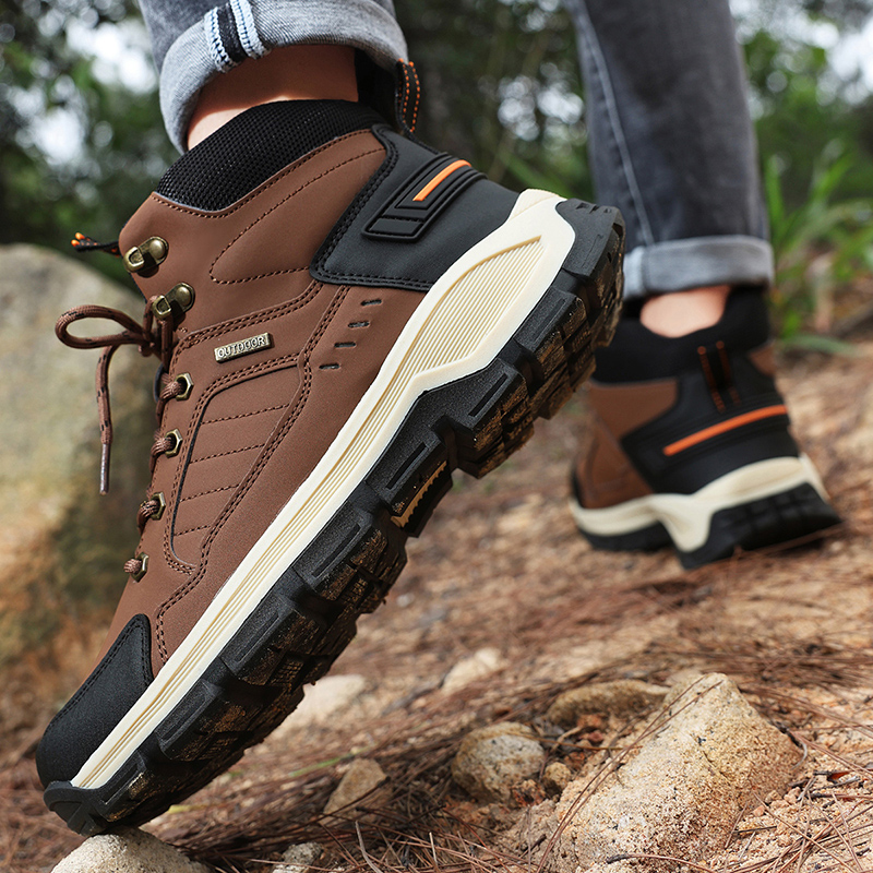 New Autumn Men's Boots Fashion - Leather Work Fabric recension och pris