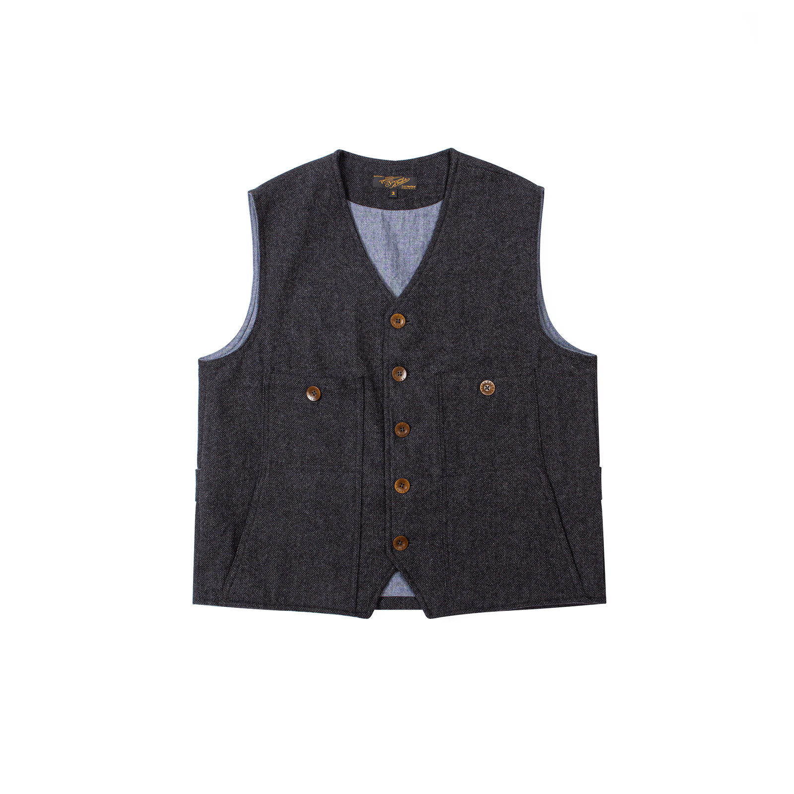 Secondorder FW24 Vintage Wool  - Leather Work Vest For Men recension och pris