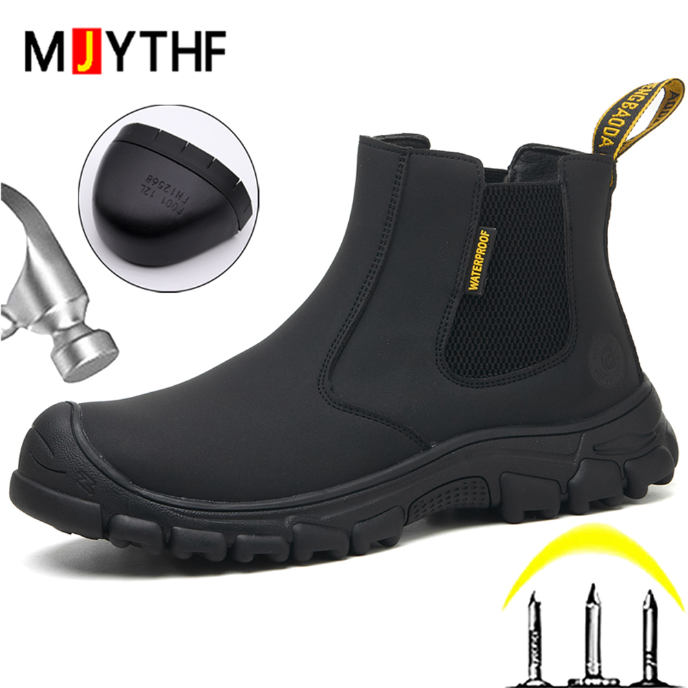 Waterproof Work Boots Men Punc - Leather Work Fabric recension och pris