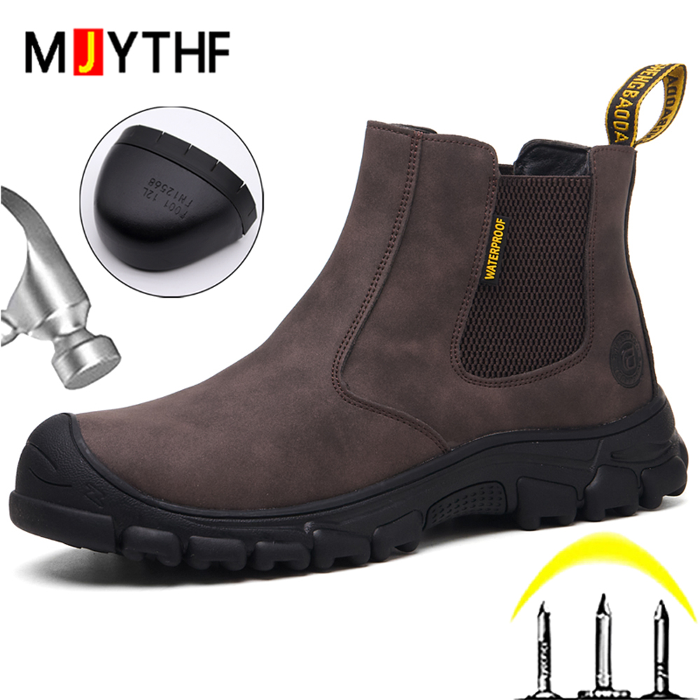Waterproof Work Boots Men Punc - Leather Work Fabric recension och pris