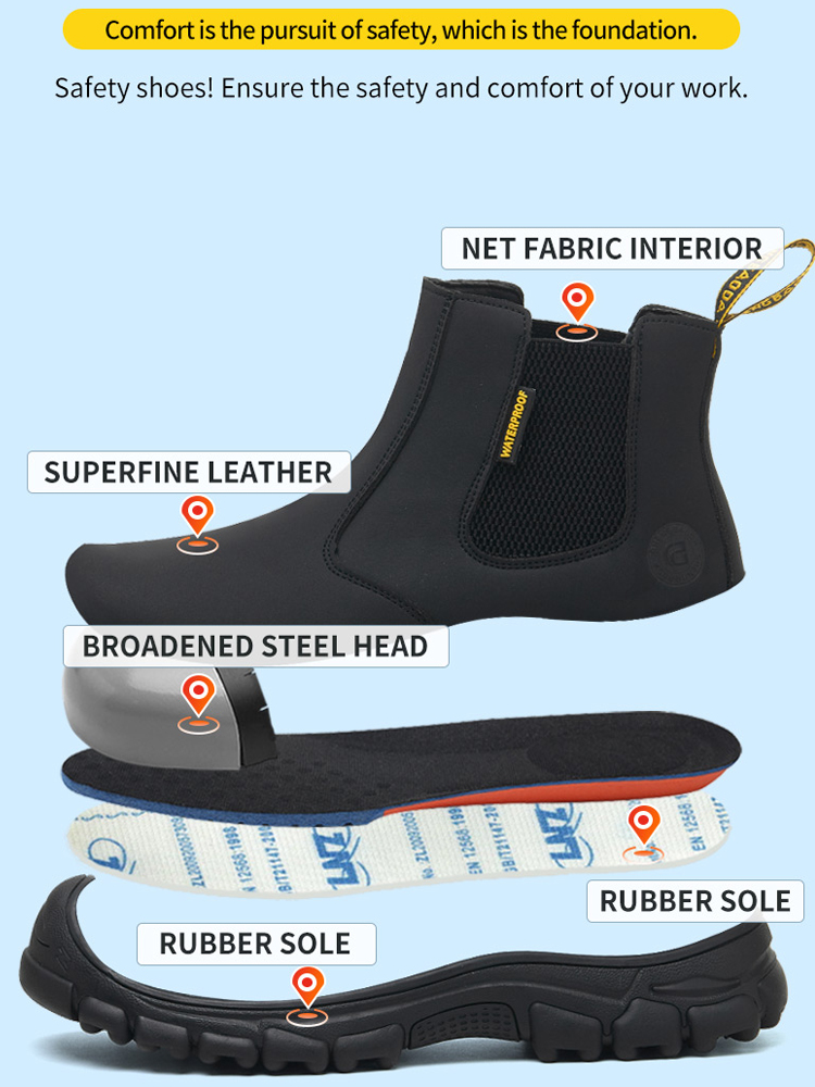 Waterproof Work Boots Men Punc - Leather Work Fabric recension och pris