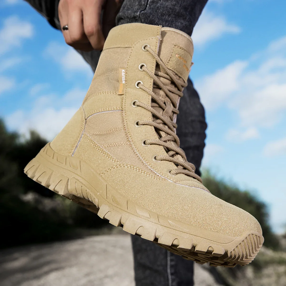 Men's Outdoor Hiking Shoes Hig - Leather Work Fabric recension och pris