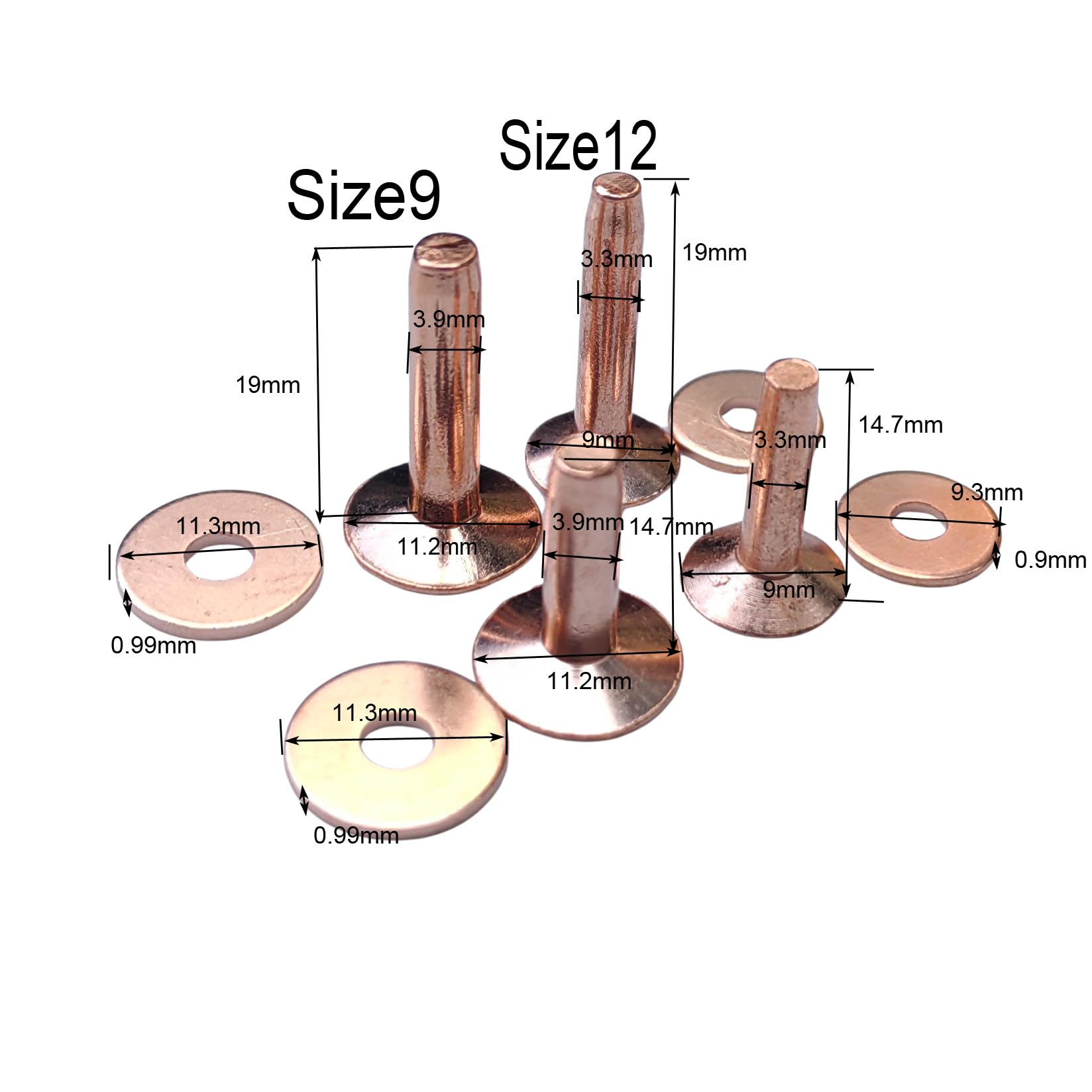Copper Rivets and Burrs  #9 an - Leatherwork Punching Tool recension och pris