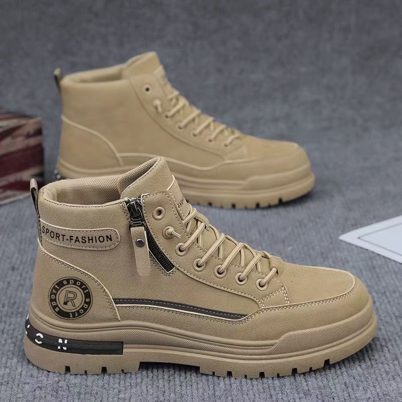 Men Retro High Top Work Boots  - Leather Work Fabric recension och pris