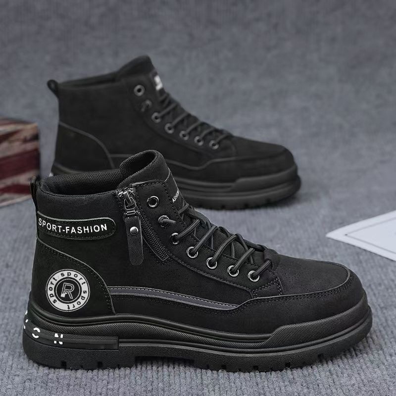 Men Retro High Top Work Boots  - Leather Work Fabric recension och pris