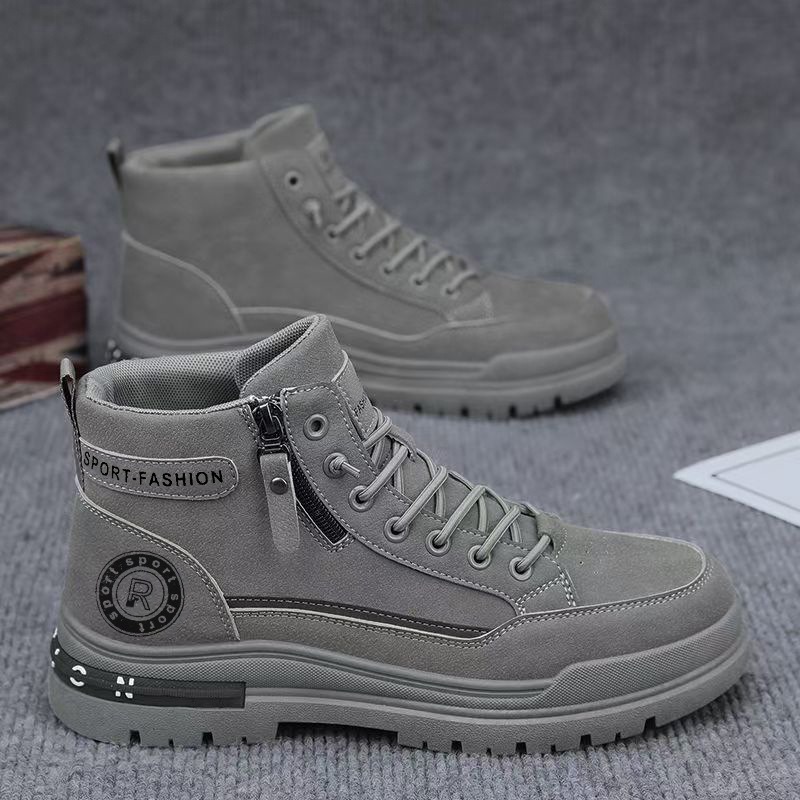 Men Retro High Top Work Boots  - Leather Work Fabric recension och pris