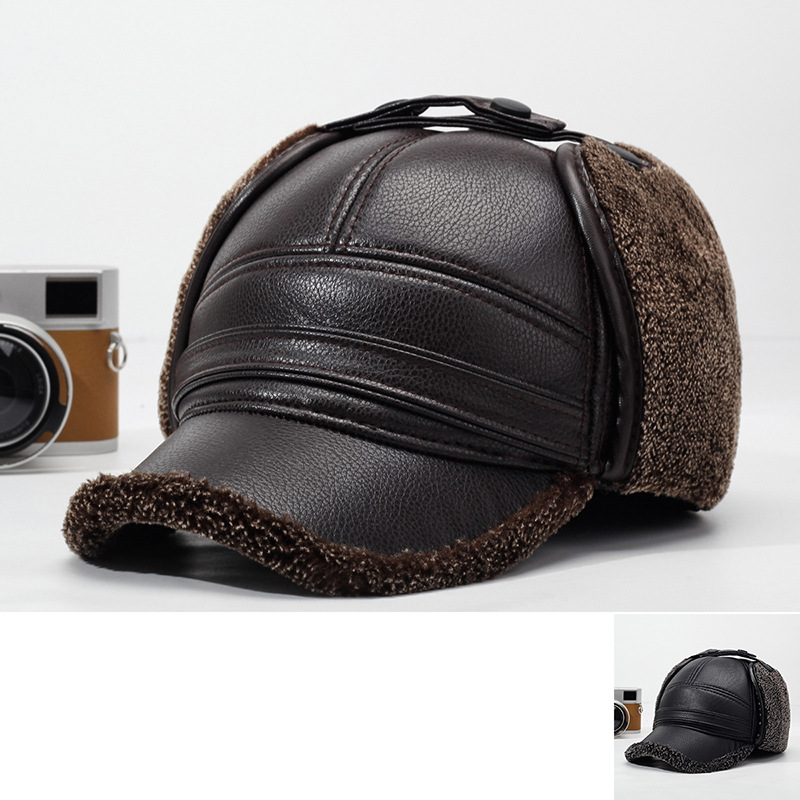 2026New PU Leather Winter Men' - Leather Work Hat recension och pris