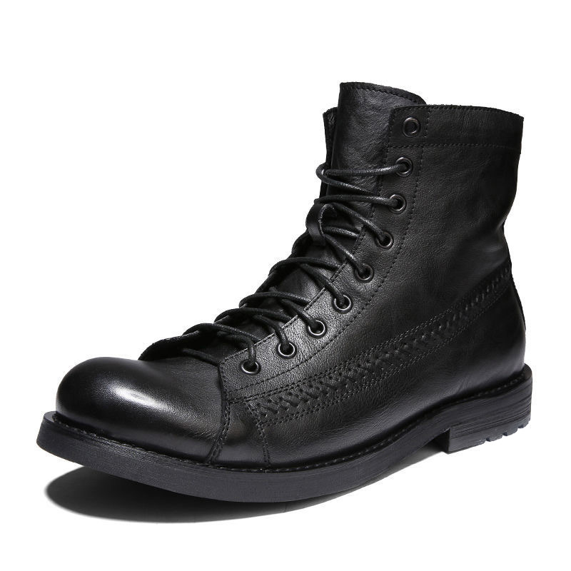 Mens Ankle Boots Classic Handm - Leather Work Fabric recension och pris