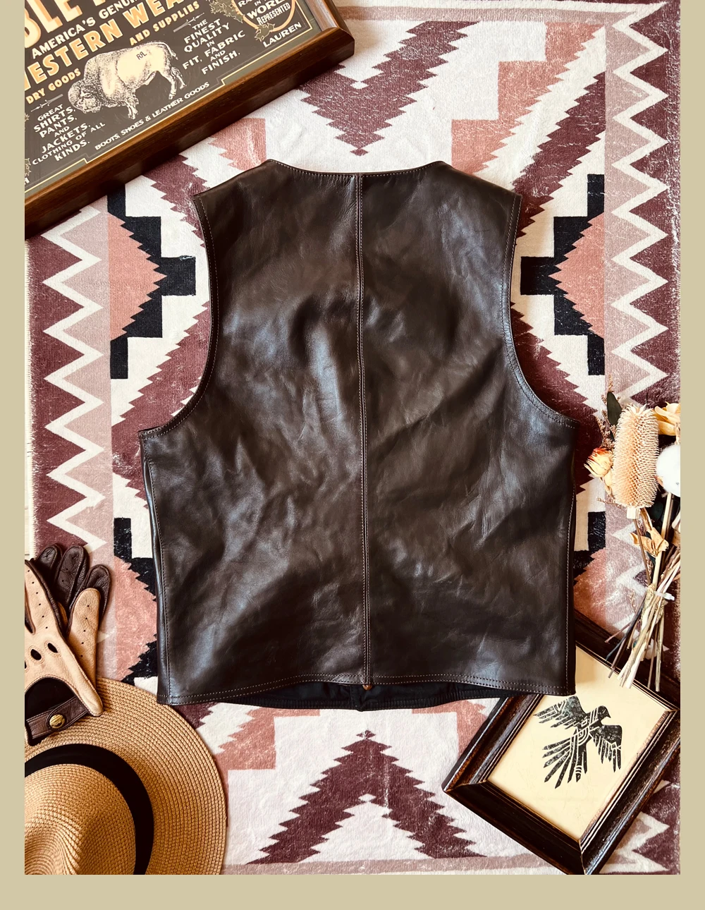 YR!Free shipping.Japanese Vint - Leather Work Vest For Men recension och pris