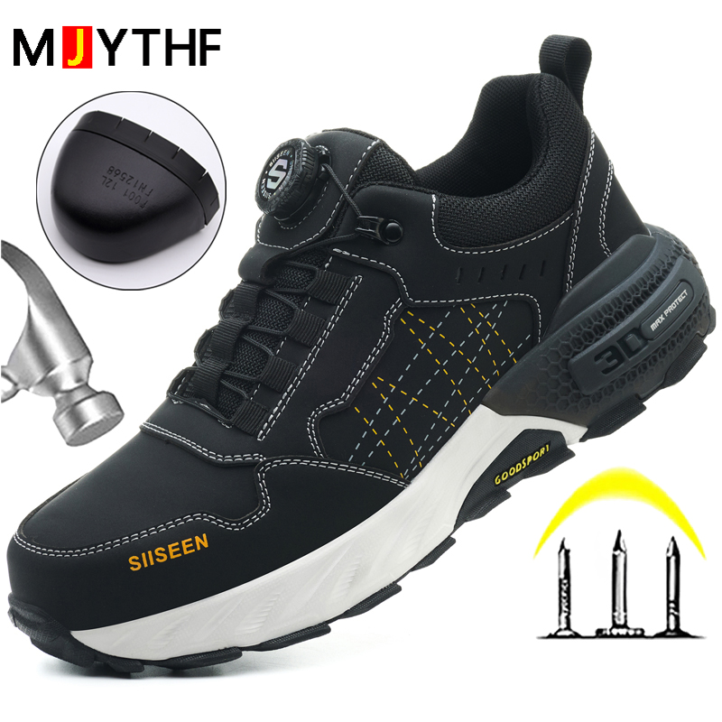 Black Leather Safety Shoes Sec - Leather Work Fabric recension och pris