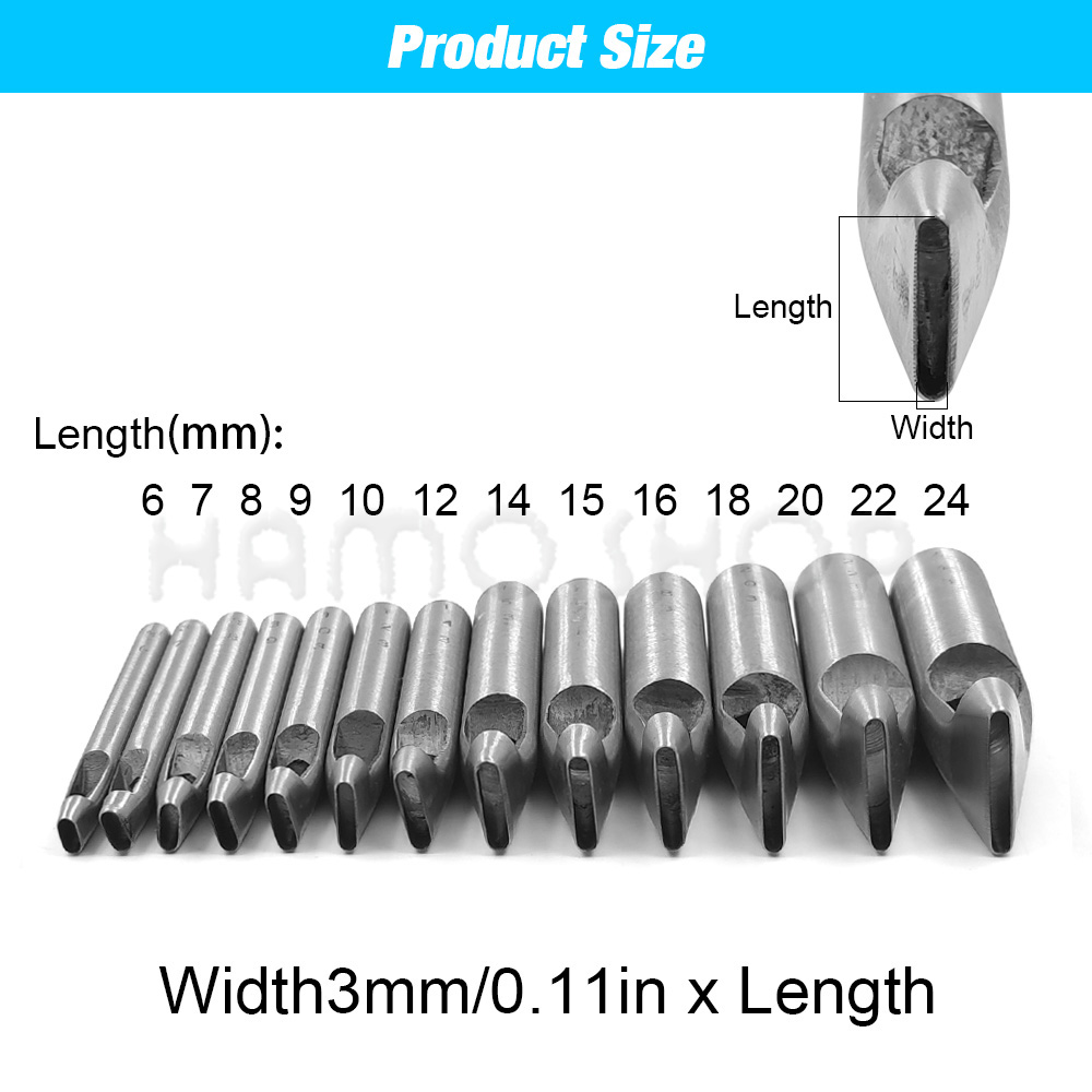 2mm/3mm Width Leather Oval Sha - Leatherwork Punching Tool recension och pris